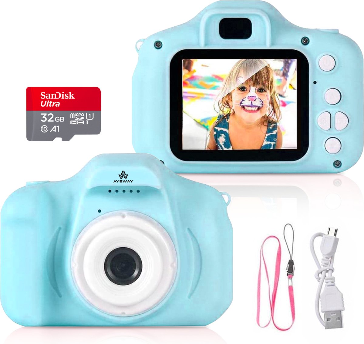 Blauwe camera